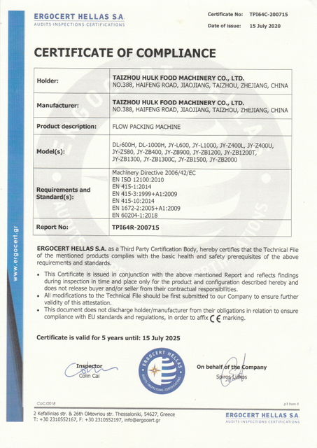  CE Certificate 